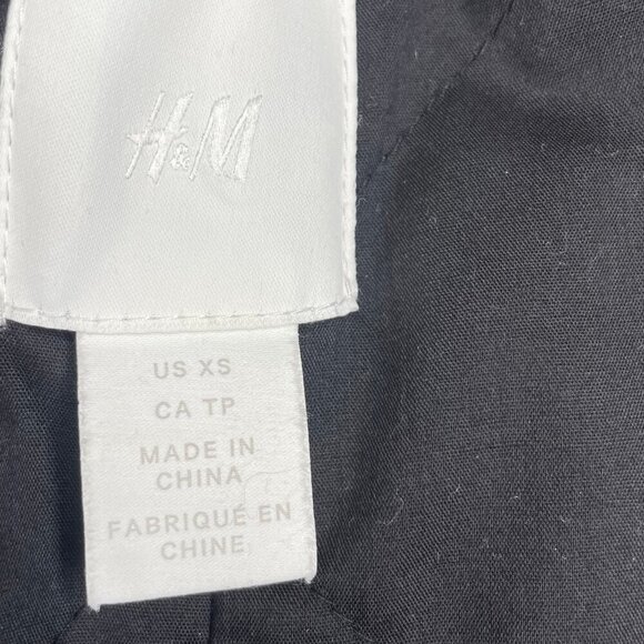 H&M Women's Black Check Thick Tweed Jacquard Shirt Jacket Accent Buttons Size XS - Picture 11 of 13